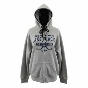 Pacific & Co New York Lake Placid Zip Hoodie Size L Gray